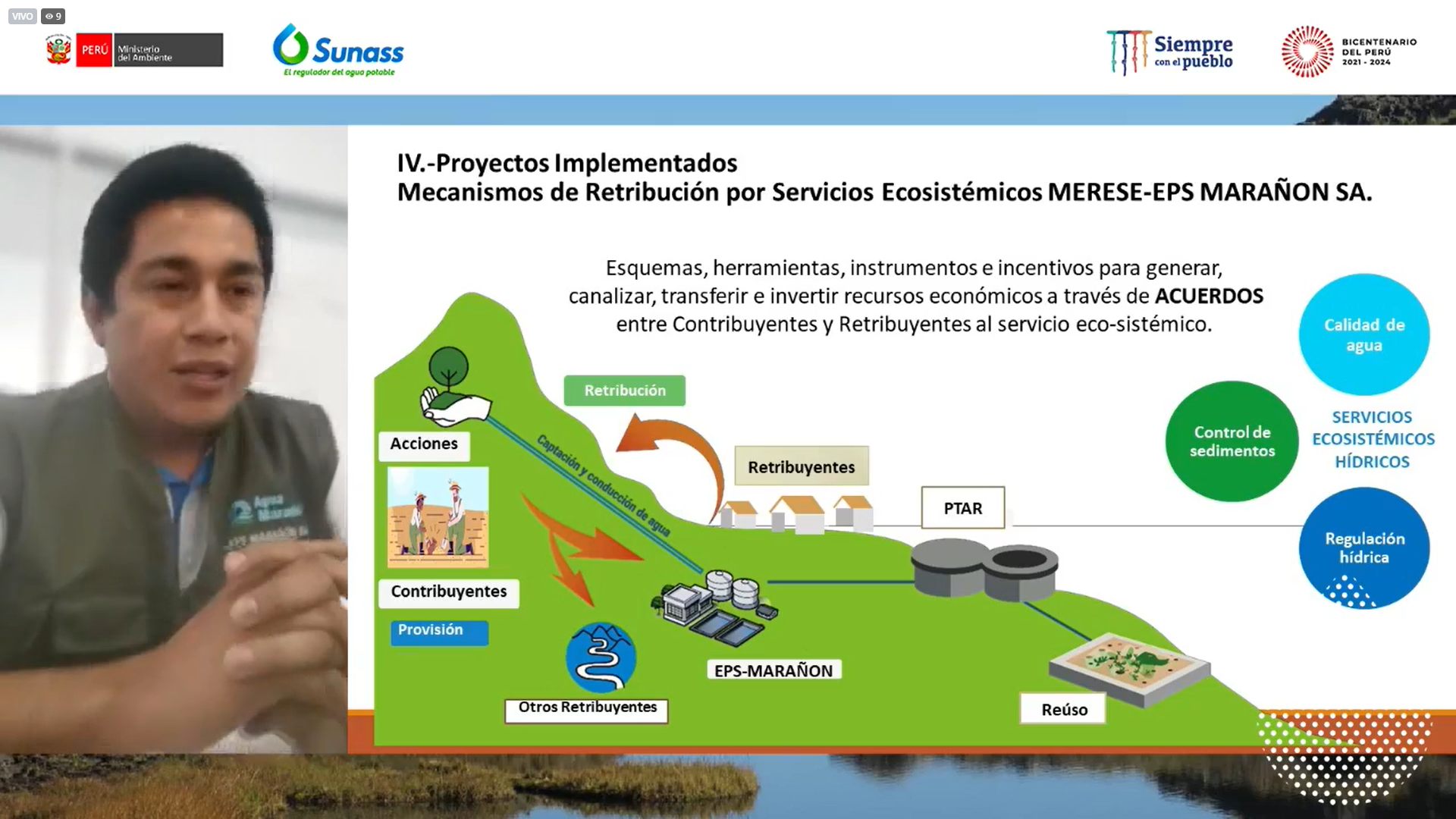 EPS Marañón participa en el evento nacional " Los MERESE en el Perú y su implicancia  en la resiliencia urbana y su contribución a la seguridad hidrica"